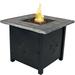 Sunnydaze Outdoor 30 Square Propane Gas Fire Pit Table with Lava Rocks