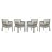 Aura Dining Armchair Outdoor Patio Wicker Rattan Set of 4 in Gray Gray