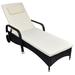 vidaXL Patio Lounge Chair Outdoor Sunlounger Sunbed with Cushion Poly Rattan