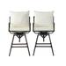 Hatteras Outdoor Adjustable Barstools with Cushions Set of 2 Black Copper