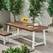 Diego Outdoor Eight Seater Iron Dining Table Dark Brown and White Finish