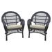 Jeco Santa Maria Wicker Patio Chairs with Optional Cushion - Set of 2