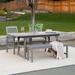 Walker Edison 4-Piece Classic Outdoor Patio Dining Set - Grey Wash