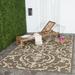 SAFAVIEH Courtyard Dara Damask Indoor/Outdoor Area Rug 8 x 11 Chocolate/Natural