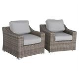 Living Source International Patio Chairs w/ Cushions in Gray (Set of 2)