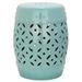 Safavieh Lattice Coin Ceramic Garden Stool in Robbins Egg Blue