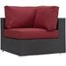 Modway Convene Outdoor Patio Corner in Espresso Red