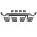 Cambridge Nova 11-Piece Outdoor Dining Set with 10 Sling Chairs in Gray/White and a 40 x 118 Expandable Dining Table