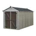 Palram - Canopia SkyLight 6 x 12 Polycarbonate/Aluminum Storage Shed - Tan/Brown