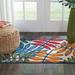 Nourison Aloha Indoor/Outdoor Tropical Botanical Multicolor 2 8 x 4 Area Rug (3 x 4 )