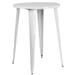 Emma + Oliver Commercial Grade 30 Round White Metal Indoor-Outdoor Bar Height Table