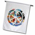 3dRose Travel the World Peace Sign Polyester 1 6 x 1 Garden Flag