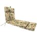 Jordan Manufacturing 72 x 22 Oasis Nutmeg Beige Leaves Rectangular Outdoor Chaise Lounge Cushion with Ties and Hanger Loop
