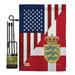 Breeze Decor BD-FS-GS-108387-IP-BO-D-US16-BD 13 x 18.5 in. US Denmark Friendship Flags of the World Impressions Decorative Vertical Double Sided Garden Flag Set with Banner Pole