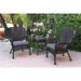 Jeco Windsor Resin Wicker 3 Piece Patio Conversation Set