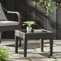 Estelle Outdoor Wicker Accent Table Multibrown