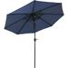 Sunnydaze 9 Aluminum Spun-Poly Market Umbrella with Tilt and Crank - Navy Blue