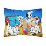 Carolines Treasures APH9058PW1216 Dalmatians playing ball Fabric Decorative Pillow 12H x16W multicolor