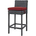 Contemporary Modern Urban Designer Outdoor Patio Balcony Garden Furniture Bar Side Stool Chair Sunbrella Fabric Rattan Wicker Grey Gray Red