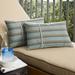 Sunbrella Gateway Mist Stripe and Cast Silver Small Flange Indoor/ Outdoor Lumbar Pillow Set of 2