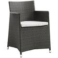 Modway Junction 18.5 Wicker / Rattan Outdoor Armchair in Brown/White