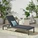 Noble House Cape Coral Outdoor Chaise Lounge in Dark Gray