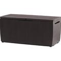 Keter Capri Rattan Resin 80-Gal Outdoor Storage Plastic Deck Box Espresso Brown