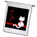 3dRose Pet Lovers Red Hearts Siamese Kitty Cat - Garden Flag 12 by 18-inch
