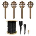 VOLT 3-Tier Pagoda Brass Path Light Kit (4-Pack)