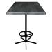 Holland Bar Stool 42 in. Black Table with 30 x 30 in. Indoor & Outdoor Black Steel Square Top