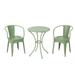 Leona Outdoor 3 Piece Iron Bistro Set Matte Green