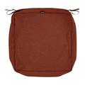 Classic Accessories Montlake FadeSafe Square Patio Lounge Seat Cushion Slip Cover - 5 Thick - Heavy Duty Outdoor Patio Cushion with Water Resistant Backing Heather Henna Red 21 W x 21 D x 5 T