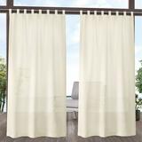 Exclusive Home Curtains Miami Semi-Sheer Indoor/Outdoor Tab Top Curtain Panel Pair 54x96 Ivory