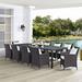 Modway Convene 11 Piece Outdoor Patio Dining Set in Espresso White