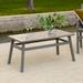 Manor Park Wood Outdoor Coffee Table with Chevron Design Grey Wash