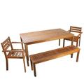 4-Piece Acacia Wood Outdoor Patio Dining Set