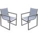 Hawthorne Collections 35 Aluminum Outdoor Dining Arm Chair in Gray (Set of 2)