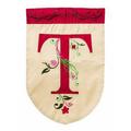 Evergreen Enterprises Inc Floral Scroll Monogram 2-Sided Garden Flag