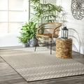 nuLOOM Tilly Striped Lattice Indoor/Outdoor Area Rug 8 x 10 Light Gray