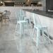 Emma + Oliver Commercial Grade 24 H Distressed Green-Blue Metal Indoor-Outdoor Counter Stool