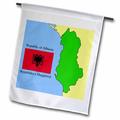 3dRose Flag and Map of Albania with Republic of Albania printed in English and Albanian. - Garden Flag 12 by 18-inch