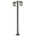 Black Mesa 2 Light Outdoor Post Light with Clear Beveled and Matte Opal Shade