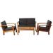 International Home Amazonia 4 Piece Outdoor Sofa Set in Brown