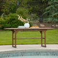 Walker Edison Wood Outdoor Patio Extendable Dining Table Dark Brown