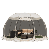 Screen House Room Camping Ecru Instant Canopy Pop Up Sun Shade Gazebo 15X15