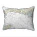 Betsy Drake Falmouth Harbor - MA Nautical Map Extra Large Zippered Indoor & Outdoor Pillow