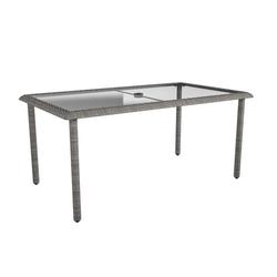 COSCO Outdoor Living Lakewood Ranch Steel and Wicker Dining Table Gray