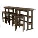 Highwood 6pc Lehigh Outdoor Balcony Set with Two Bar Height & Rectangular Tables and Four Bar Height Stools