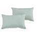 Humble and Haute Nyles Sunbrella Spa Blue Indoor/Outdoor Knife Edge Lumbar Pillow Set 13 in H x 20 in W