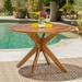 Desert Fields Burke Outdoor Acacia Wood Round Dining Table Teak Finish